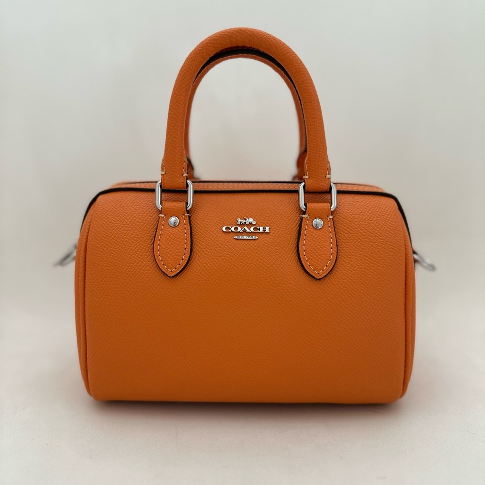Coach mini Rowan crossbody bag bright mandarin color